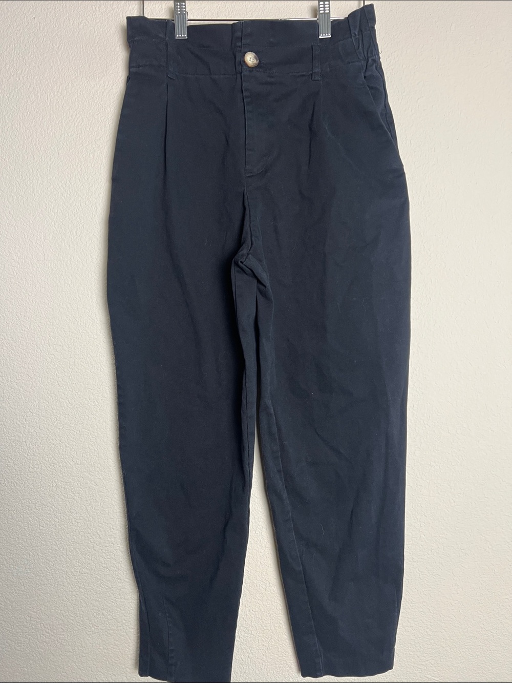 Zara Black Cotton Casual Slim Cropped Pant Closet Staple EUC
